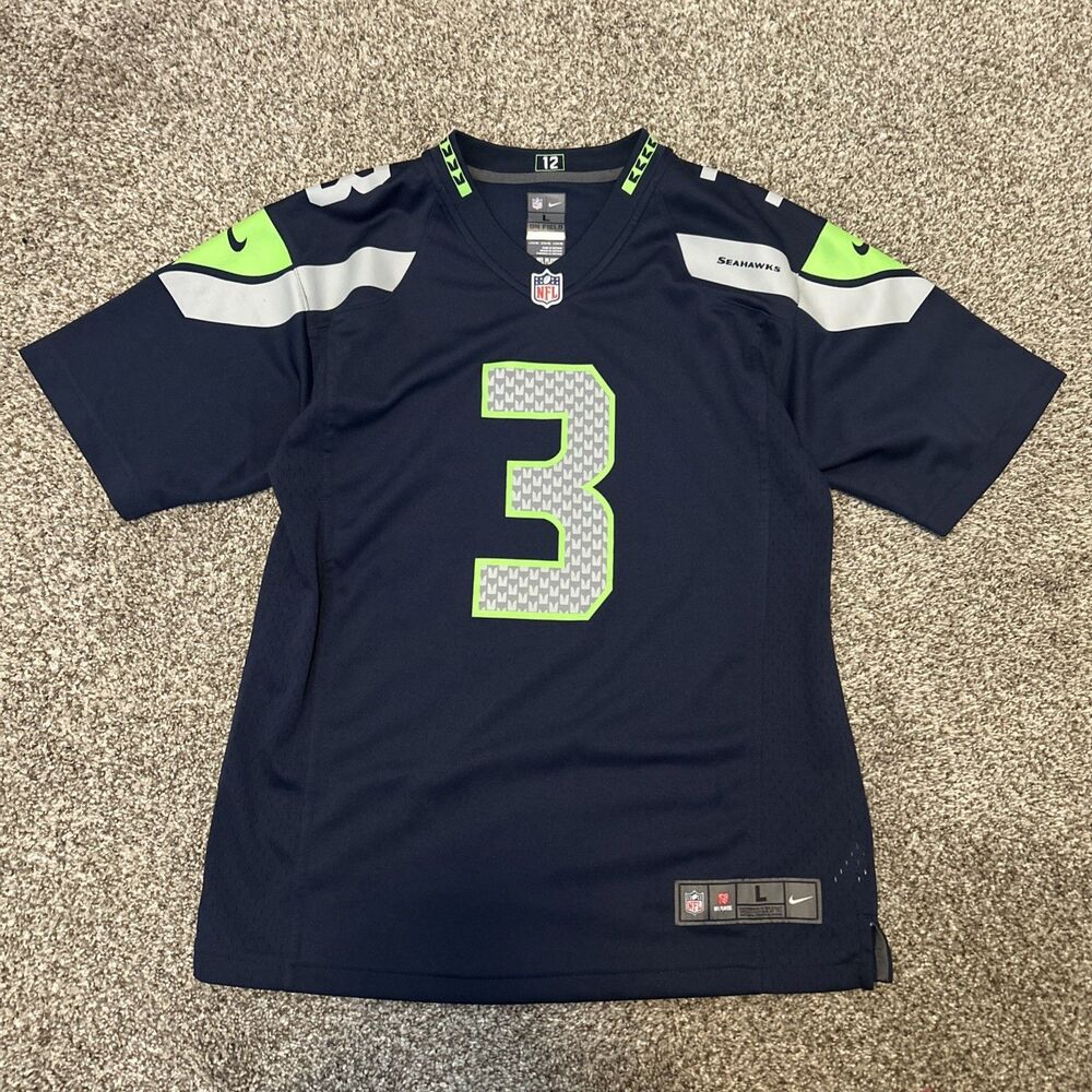 Nike On Field Russell Wilson Seattle Seahawks NFL Jersey Size Large #3